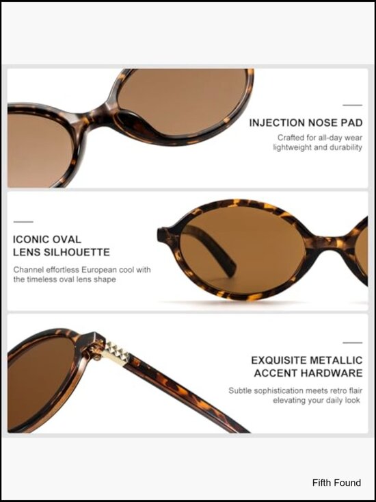 Vintage 90s Y2K Retro Oval Sunglasses UV400 Trendy main image 4